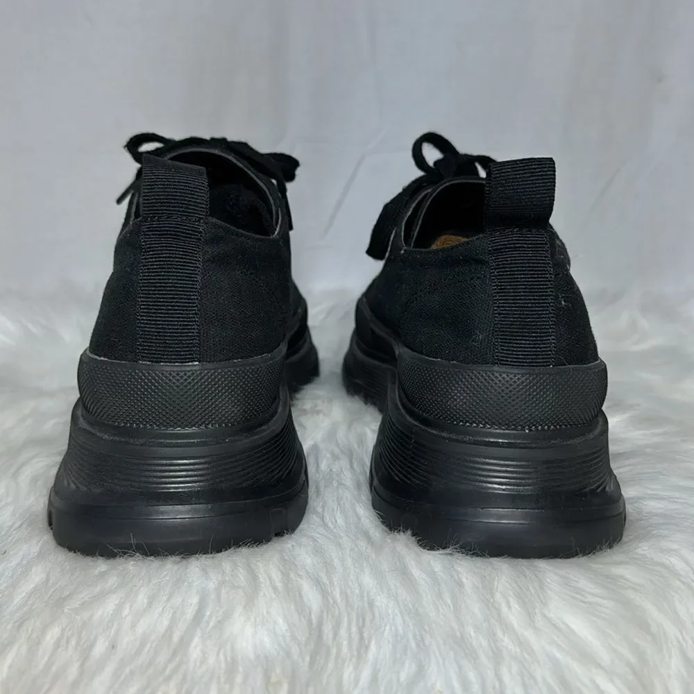 Missguided Black Canvas Bubble Soul Platform Sneakers Sz‎ 6